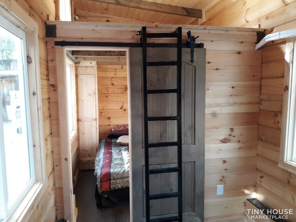"Real Logs" Tiny House on New DOT Approved Tandem Trailer 8' x 32', Dual Lofts - Image 4 Thumbnail