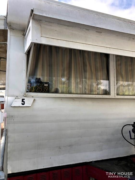 10' x 38' 1957 Mayflower one bedroom travel trailer with beautiful wood interior - Image 1 Thumbnail