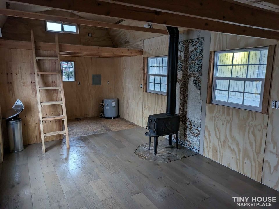 12x24' Double Lofted Barn - Partially Finished Tiny Cabin