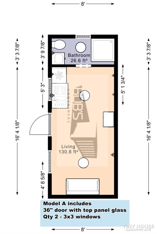 20 ft Container Home | "The Abilene" Model - Image 2 Thumbnail