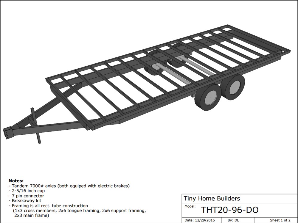 Tiny House Trailer - 20 Feet - Deck-over Design - **REDUCED**