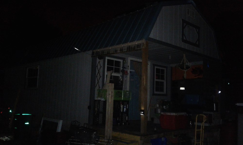 Relocation Only No Property. Miniature Home For Sale 12x30 Double Lofted Ranch Style Cabin with Metal Galvanized Roof - Includes 20x30 aluminum carpor