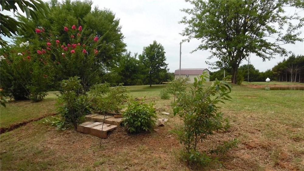 Beautiful Tree Dotted 5 acres,  POND, Storm Cellar, Storage Semi & Tiny BILLS!