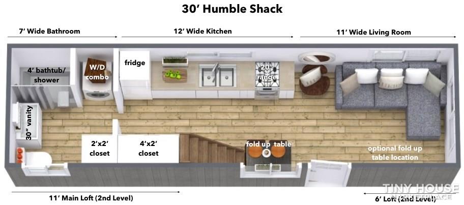 30' Humble Shack Tiny Home on Wheels - Image 2 Thumbnail