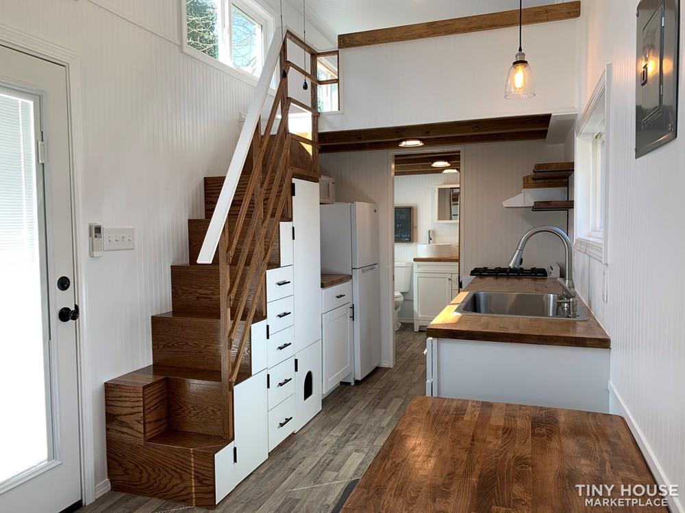 30ft Dual Loft Tiny House On Wheels - NOAH Stairs Porch Skirting - Image 1 Thumbnail