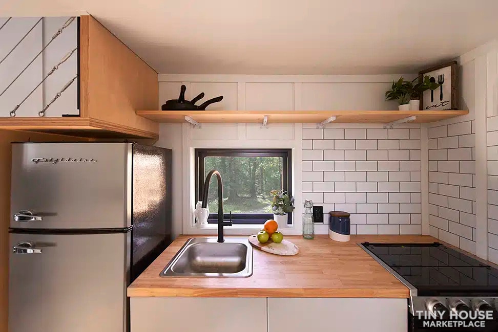 32' Farmhouse Style Tiny Home with First Floor Bedroom & Loft (Available Now) - Image 2 Thumbnail