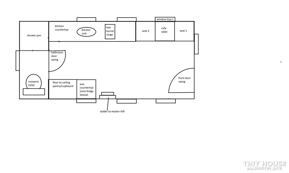8' x 18' x 13.5' tiny house customizable tiny house shell - Image 4 Thumbnail