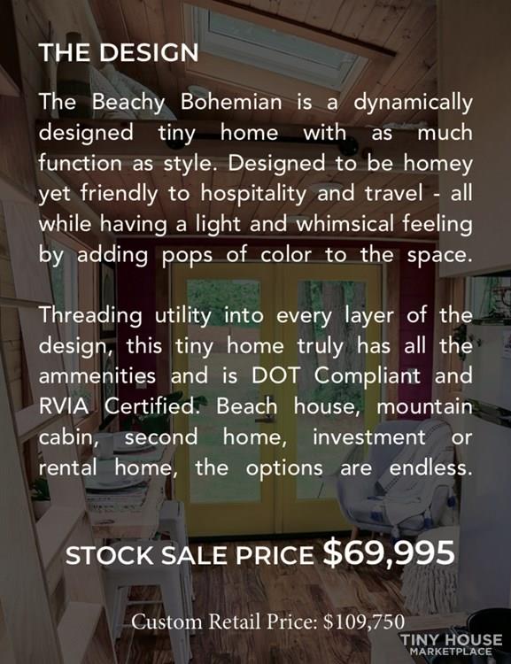 RVIA Professionally Built Beachy Bohemian Tiny House For Sale - Image 3 Thumbnail