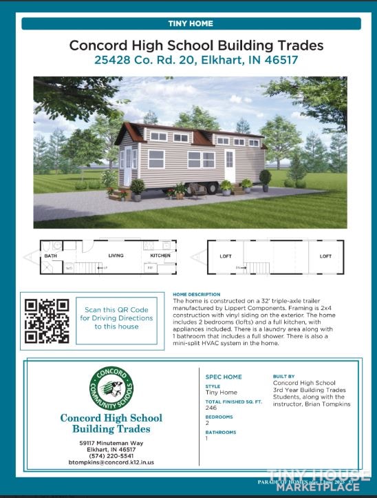 Beautiful 32' Tiny Home Built by Advanced High School Building Trades Class - Image 3 Thumbnail