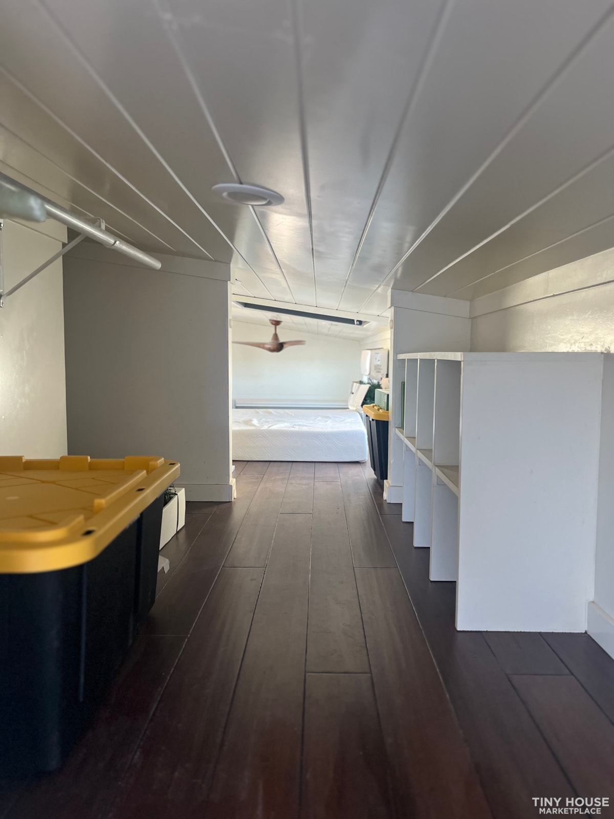 Cedar Tiny house with fireplace, 1 full bdr and loft for sale.