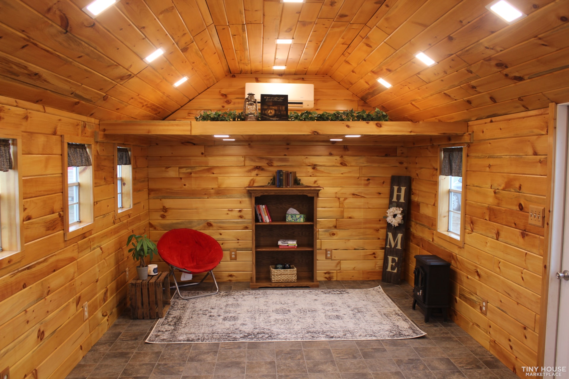 Charming 12x24 Office Building with Rustic Interior