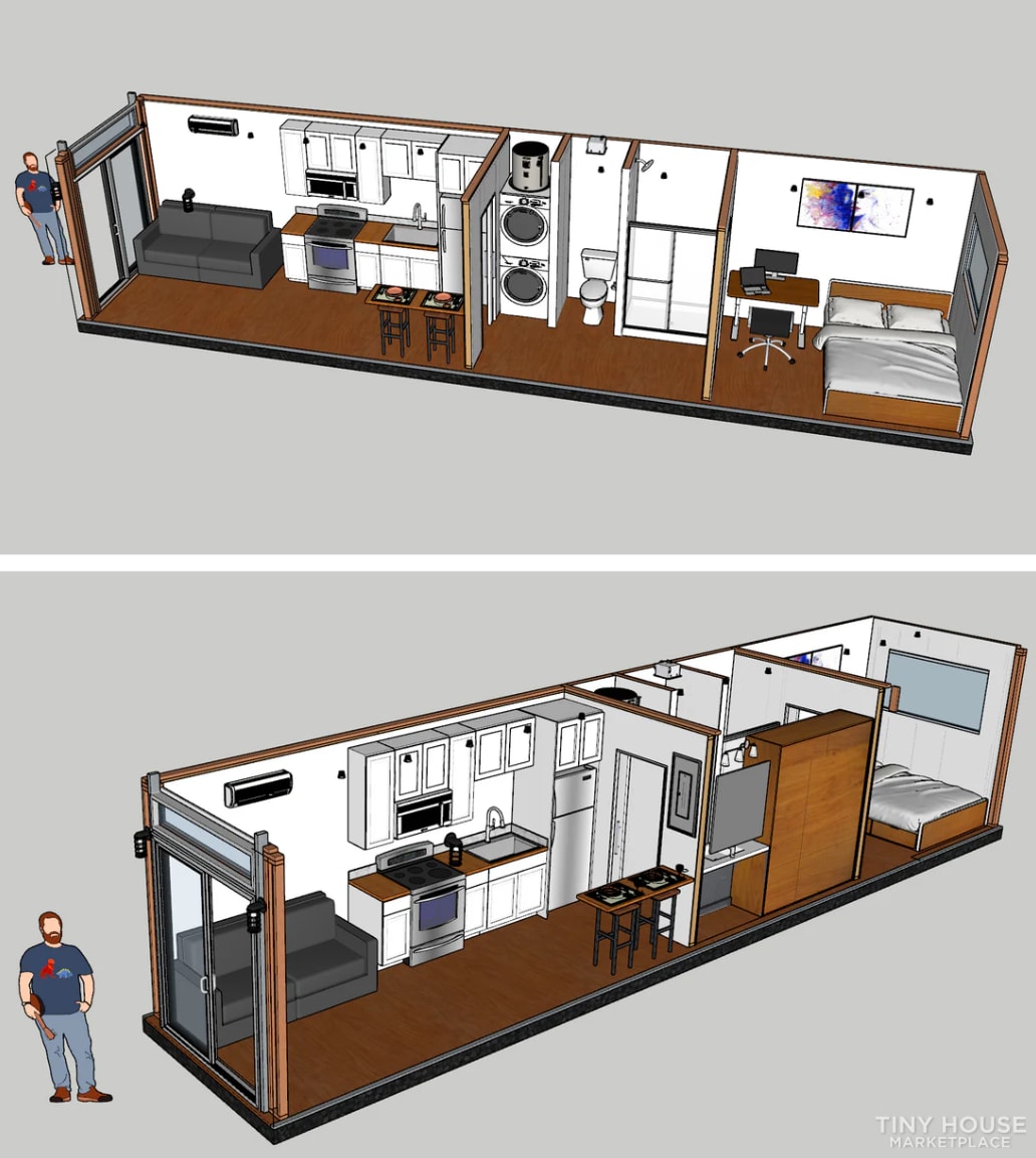 Container Home - 1 Bed 1 Bath with Laundry! Full Size appliances, high quality - Image 4 Thumbnail