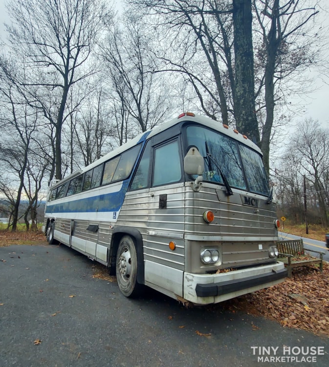 Converted MCI Bus Tiny House...Yes it runs and is mobile!