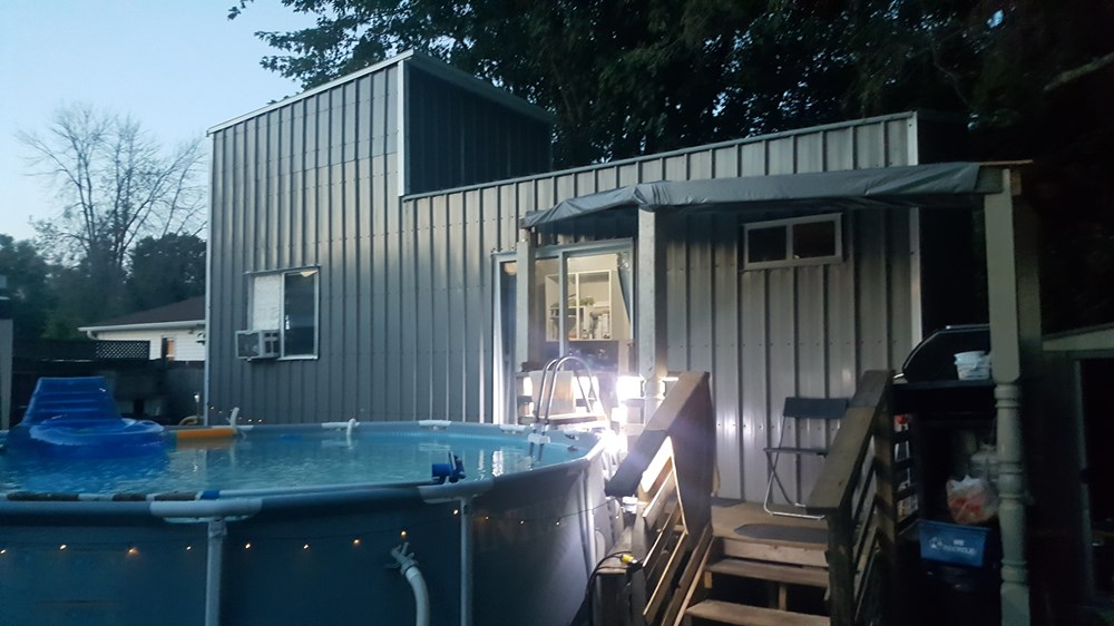 The Custom tiny house with roof pop-up (80% complete)