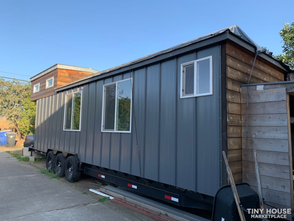Light, airy, almost finished tiny house on wheels