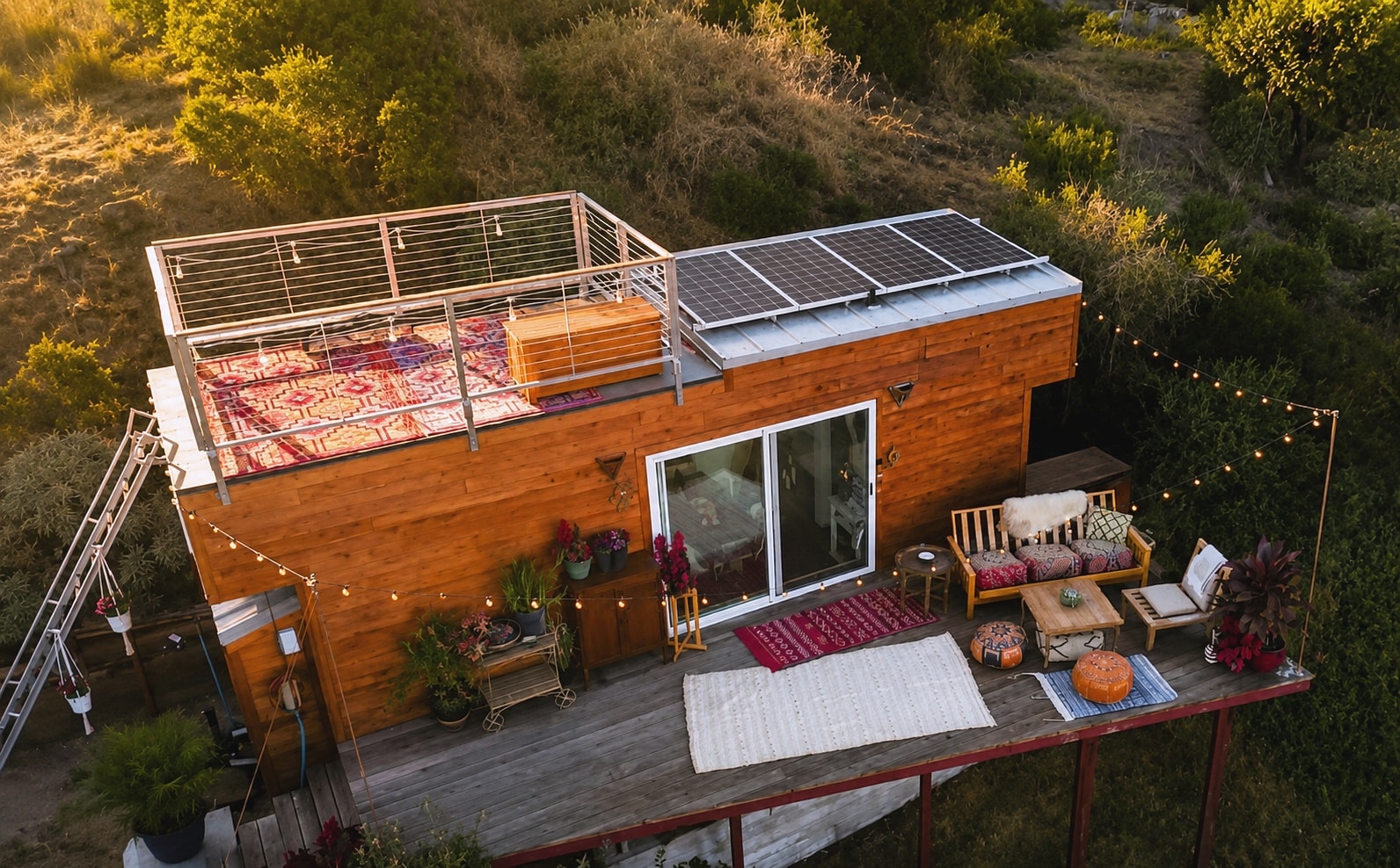 Moroccan Inspired Tiny Home Dream with Rooftop Deck & Solar! 