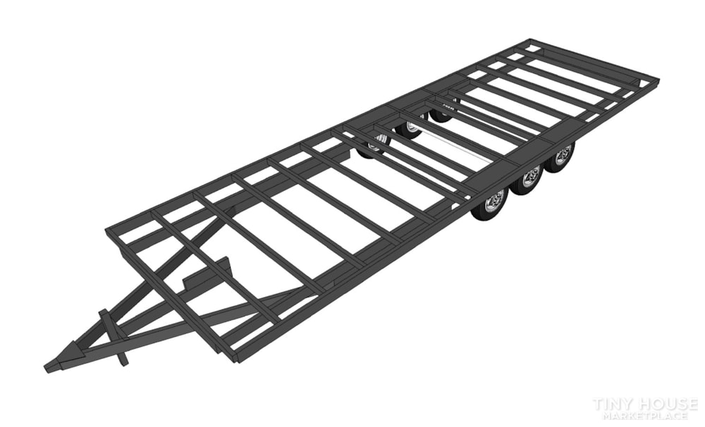 New 30' x 116" Official Tiny Home Builders Deck Over Trailer 
