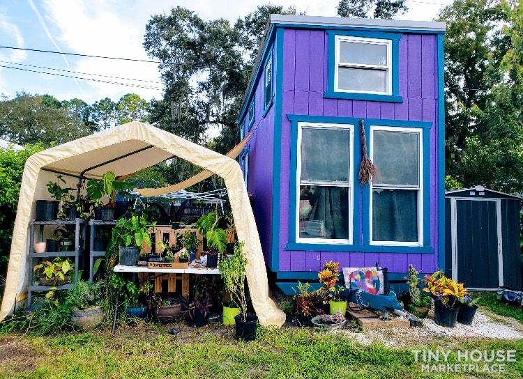 Purple tiny house