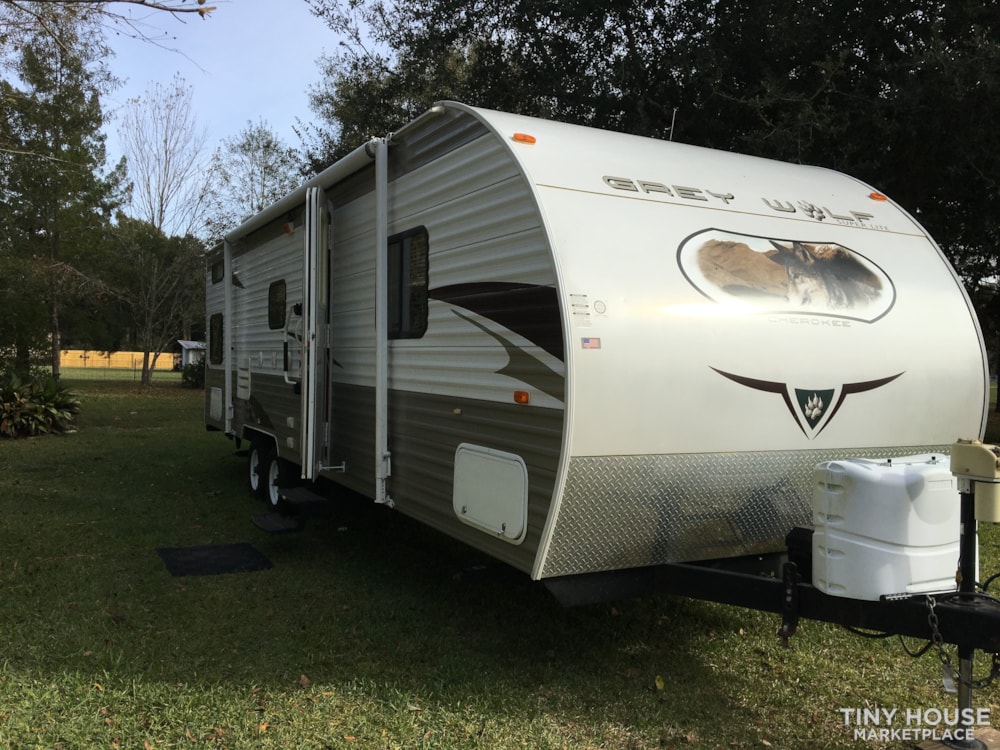 Renovated 2011 28' Tiny Home Camper Grey Wolf by Forest River - Image 2 Thumbnail