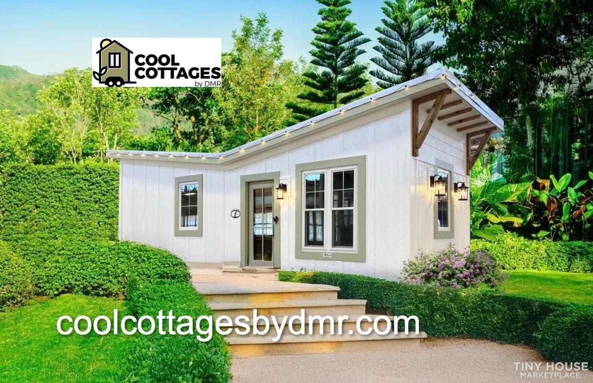 The Deluxe Butterfly Cottage  tiny home , 10'x28' , tri-axle trailer 