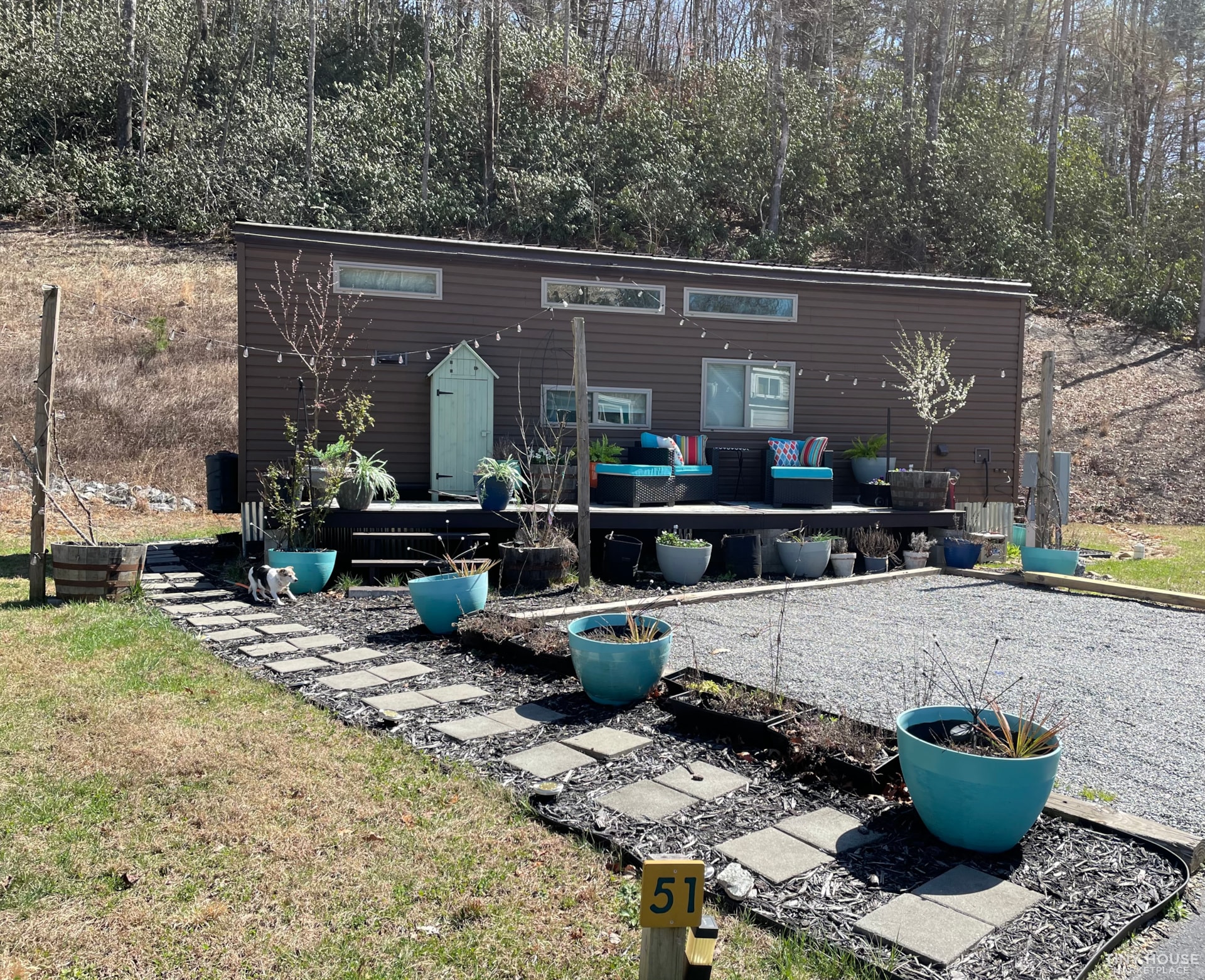 Tiny home on wheels in Acony Bell Tiny Home Community 