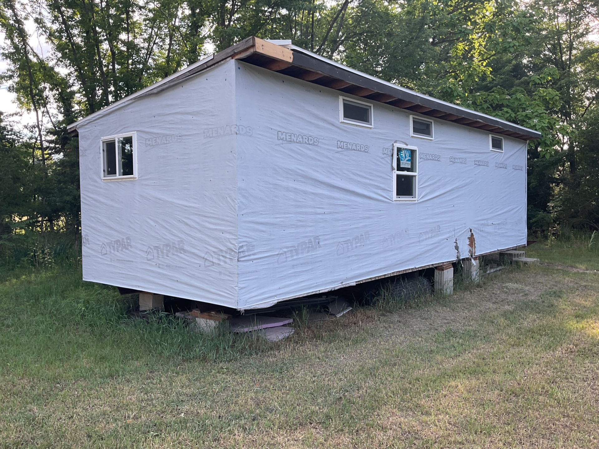 Unfinished Tiny Home, 34x14 feet, on 8” Steel  Frame, 12” Hitch Frame, 2 axles