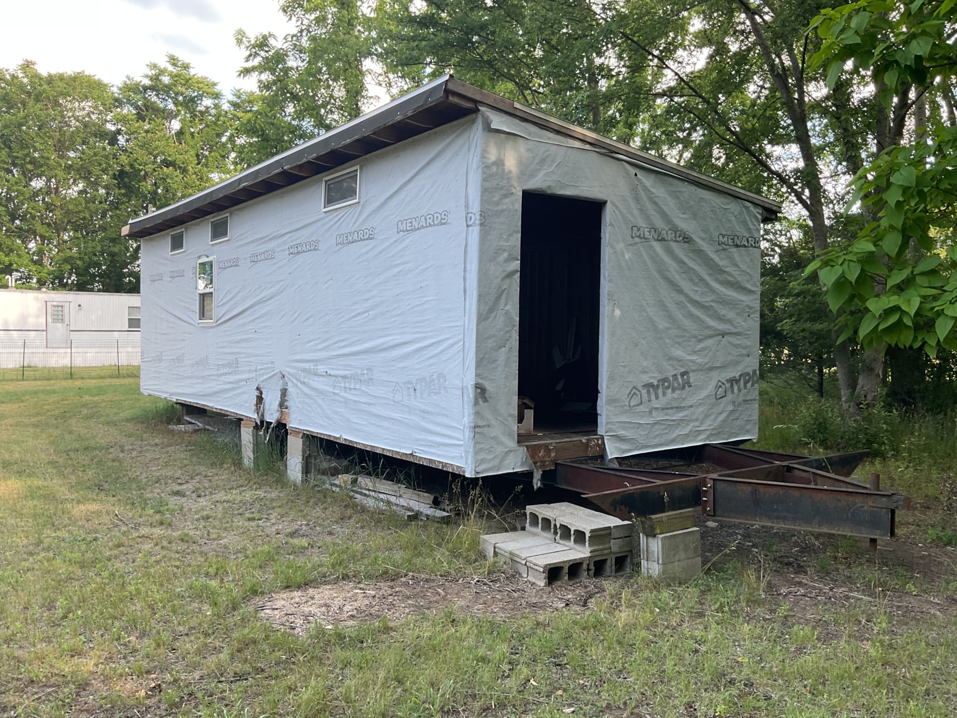Unfinished Tiny Home, 34x14 feet, on 8” Steel  Frame, 12” Hitch Frame, 2 axles - Image 2 Thumbnail