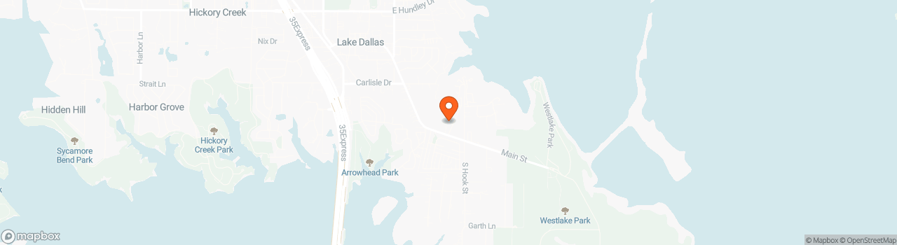 Map location for Tiny Home Lots in Lake Dallas Texas