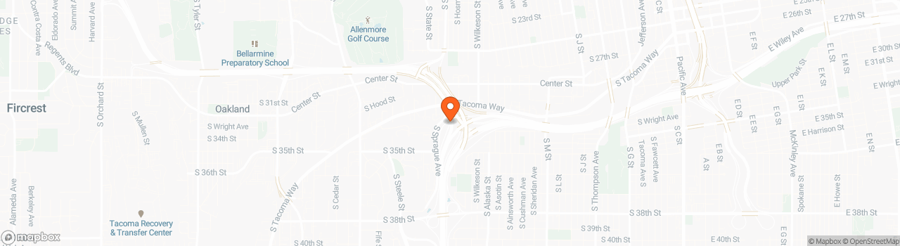 Map location for large green spot walkable to downtown Tacoma