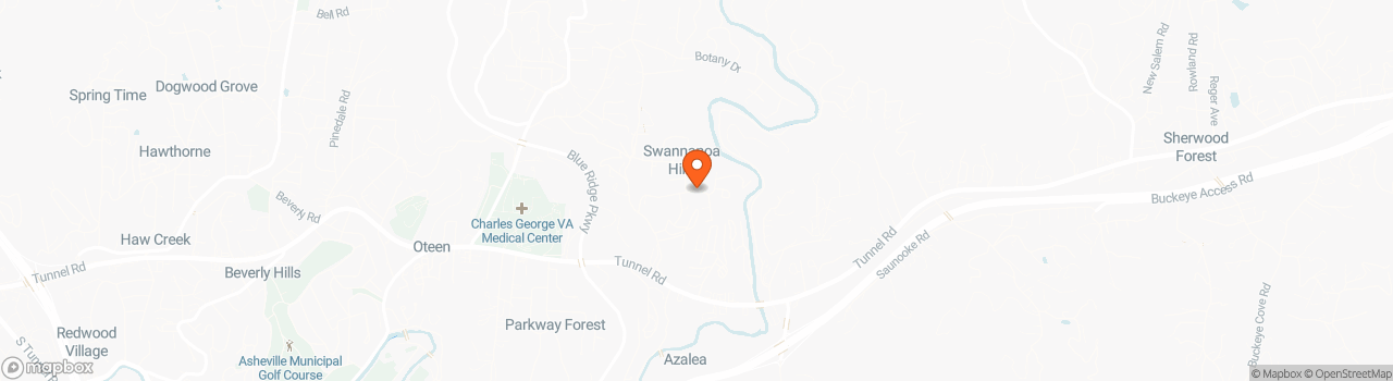 Map location for Tiny Home Pad in East Asheville, NC