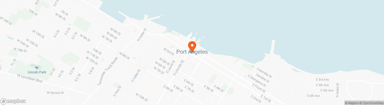 Map location for Off-Grid 26ft Dual-Loft THOW on Iron Eagle Triple-Axle Trailer (Port Angeles, WA