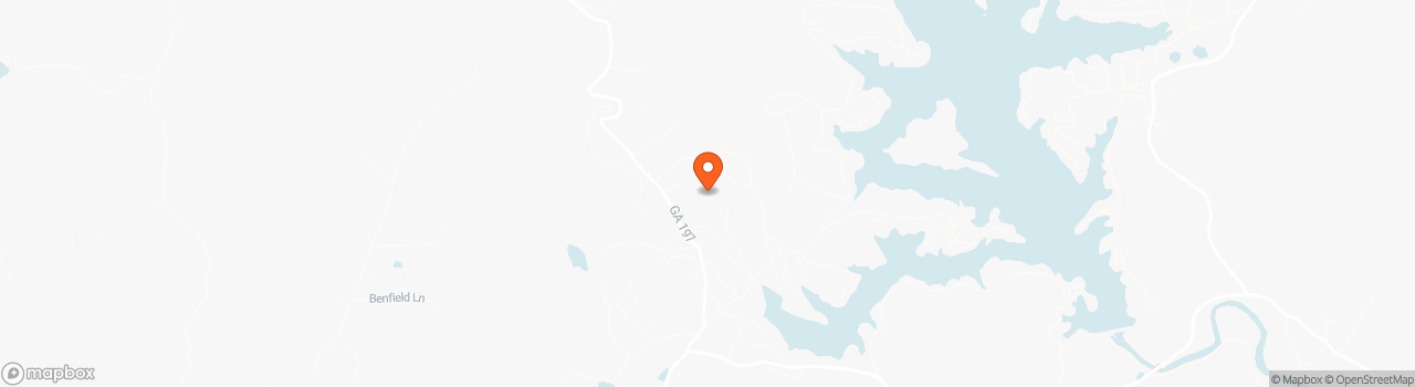 Map location for Cozy Cottage at Lake Burton, North Georgia Mountains