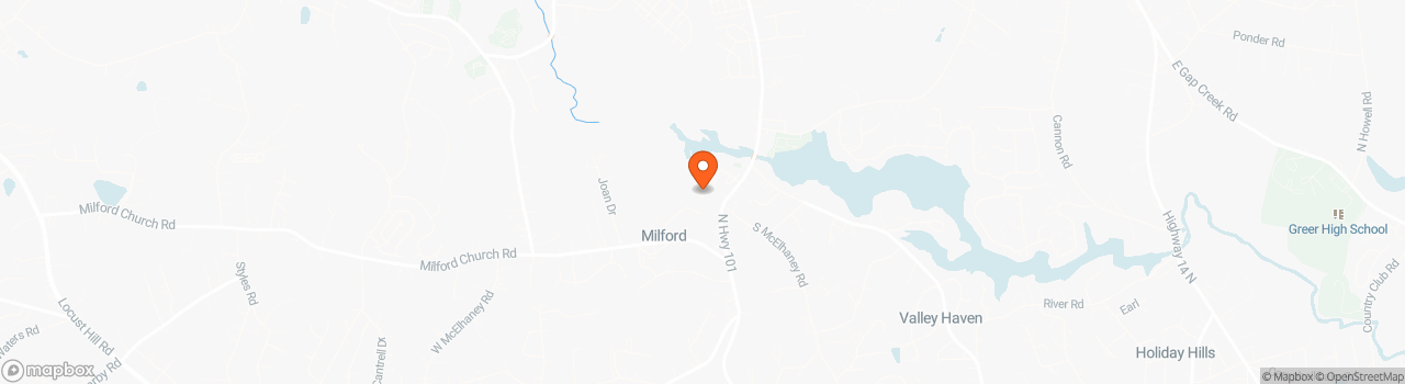 Map location for Clayton Alexander, Greer SC